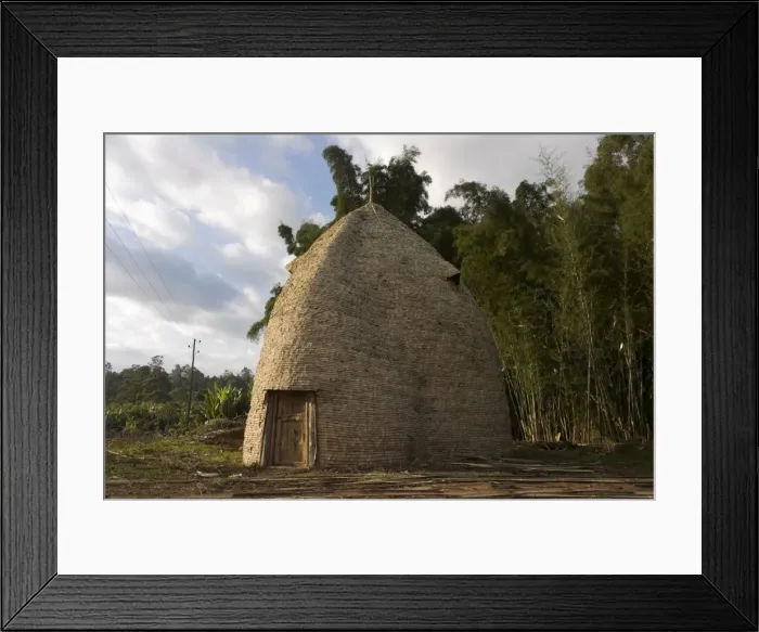 Framed Print : Traditional beehive house of the Dorze people, made entirely from organic materials Framed Print : Traditional beehive house of the Dorze people, made entirely from organic materials