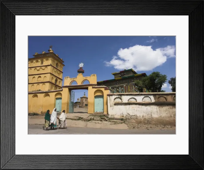 Framed Print : Girls walking past Arbatu Enessa church, Aksum, Ethiopia, Africa Framed Print : Girls walking past Arbatu Enessa church, Aksum, Ethiopia, Africa