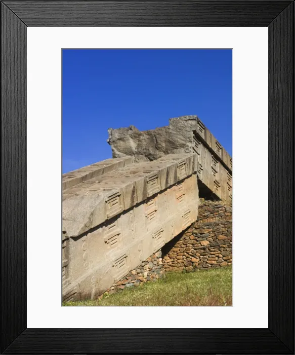 Framed Print : The Great Stelae, 22m, believed to be the largest single stone block humans have tried to erect Framed Print : The Great Stelae, 22m, believed to be the largest single stone block humans have tried to erect