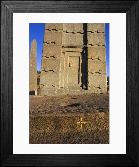 Framed Print : False door at the base of King Ezanas stele, the biggest stelae still standing Framed Print : False door at the base of King Ezanas stele, the biggest stelae still standing