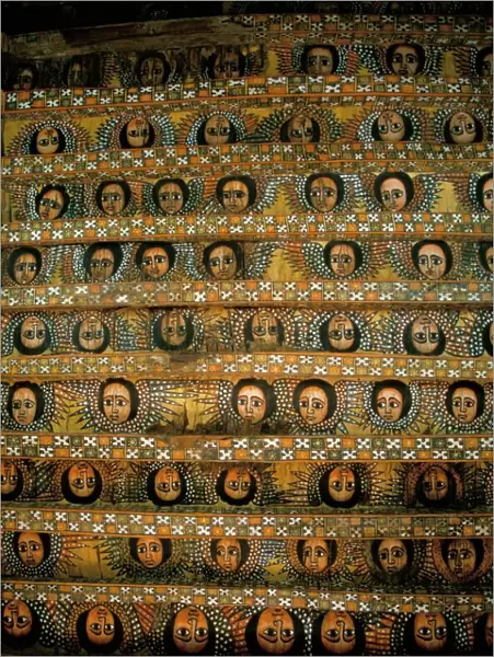 Frescoes on the ceiling of the Debre Berham (Debre Birhan Selassie) church