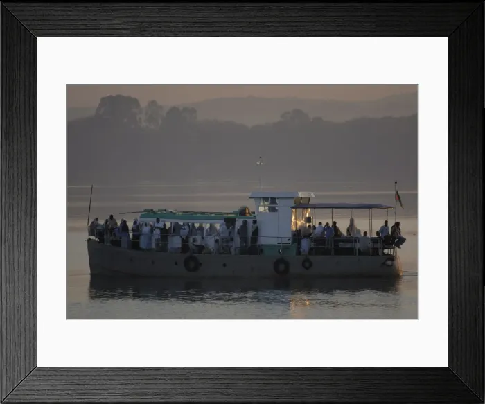 Framed Print : Early morning ferry, Lake Tana, Ethiopia, Africa Framed Print : Early morning ferry, Lake Tana, Ethiopia, Africa