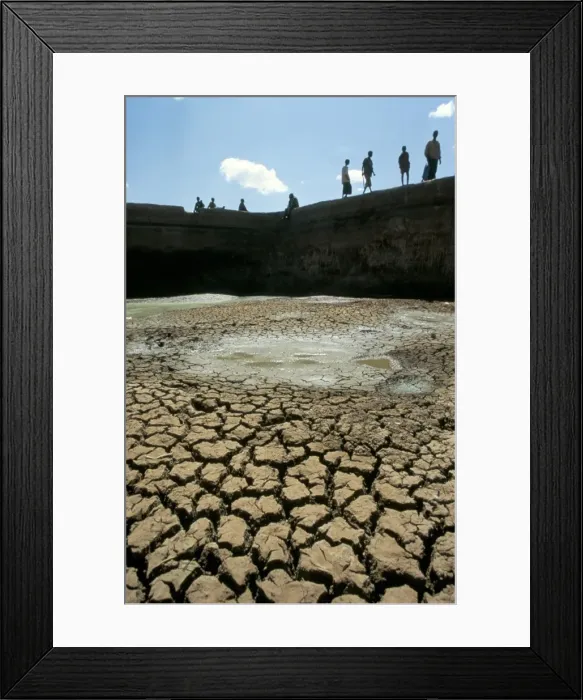 Framed Print : Water reservoir dried up, Kebri Beyah, Ethiopia, Africa Framed Print : Water reservoir dried up, Kebri Beyah, Ethiopia, Africa