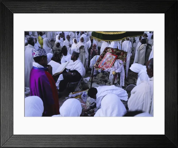 Framed Print : Christian pilgrims, festival of Easter, Cathedral, Axoum (Axum) (Aksum) Framed Print : Christian pilgrims, festival of Easter, Cathedral, Axoum (Axum) (Aksum)