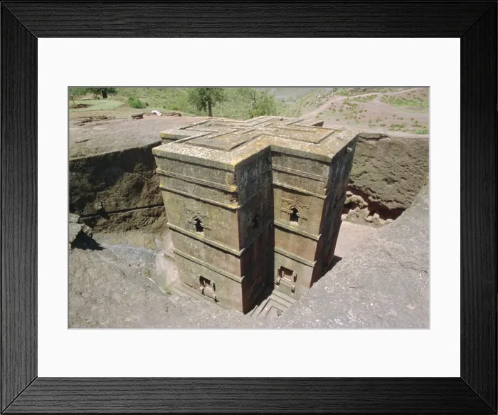 Framed Print : Rock cut Church of St. Georgel, (10th - 13th c. ) Lalibela, Wollo region Framed Print : Rock cut Church of St. Georgel, (10th - 13th c. ) Lalibela, Wollo region