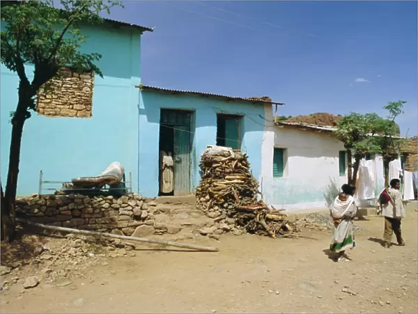 Village of Abi-Adi, in the Abyssinian region of Tigre, Ethiopia, Africa