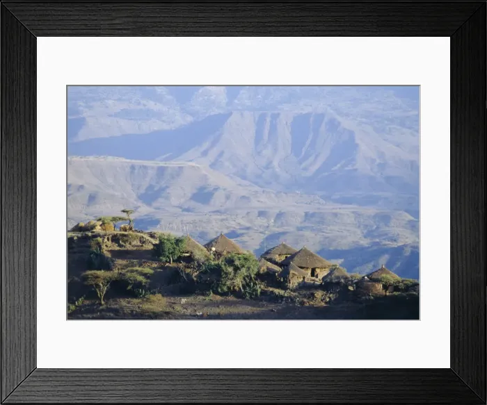 Framed Print : Small settlement in the Lasta Valley, Abyssinian Highlands, Wollo, Ethiopia Framed Print : Small settlement in the Lasta Valley, Abyssinian Highlands, Wollo, Ethiopia