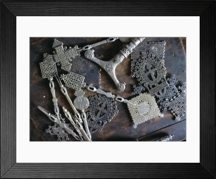 Framed Print : Metal objects in the blacksmiths workshop, Axoum (Axum), Tigre region Framed Print : Metal objects in the blacksmiths workshop, Axoum (Axum), Tigre region