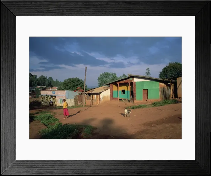 Framed Print : Village scene, Goulisoo, Oromo country, Welega state, Ethiopia, Africa