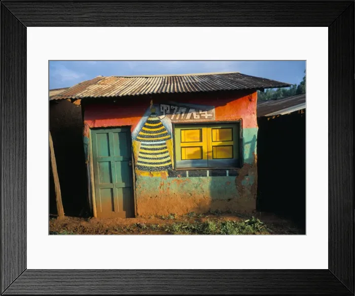 Framed Print : Decorated building in the village of Goulisoo, Oromo area, Welega state, Ethiopia, Africa Framed Print : Decorated building in the village of Goulisoo, Oromo area, Welega state, Ethiopia, Africa
