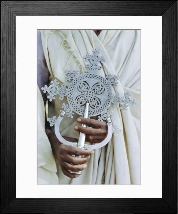 Framed Print : Close up of priest holding cross, Church of Narga Selassie, Lake Tana, Gondar Framed Print : Close up of priest holding cross, Church of Narga Selassie, Lake Tana, Gondar