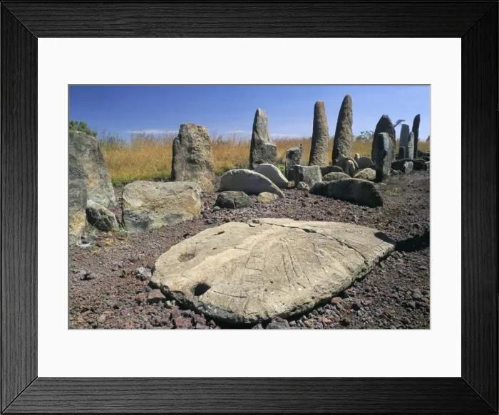 Framed Print : Megalithic tombs, archaeological site of Tiya, 14th to 16th century AD Framed Print : Megalithic tombs, archaeological site of Tiya, 14th to 16th century AD
