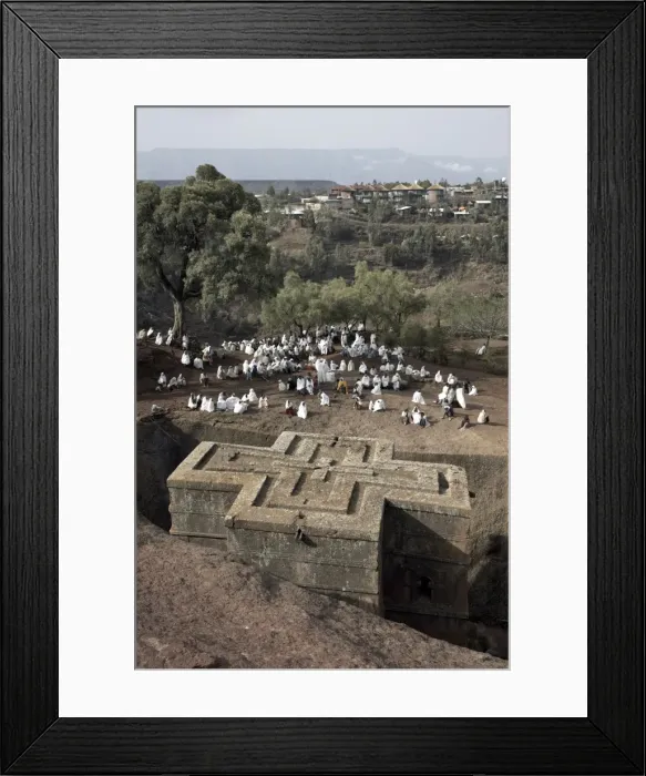 Framed Print : Sunday Mass is celebrated at the rock-hewn church of Bet Giyorgis (St. George) Framed Print : Sunday Mass is celebrated at the rock-hewn church of Bet Giyorgis (St. George)
