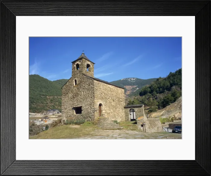 Framed Print : The small stone Sant Cristofol church at Anyos in Andorra, Europe Framed Print : The small stone Sant Cristofol church at Anyos in Andorra, Europe