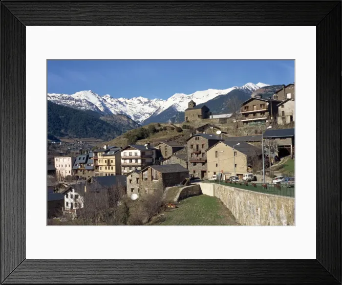 Framed Print : The village of Anyos with the Arcalis mountains beyond in Andorra, Europe Framed Print : The village of Anyos with the Arcalis mountains beyond in Andorra, Europe