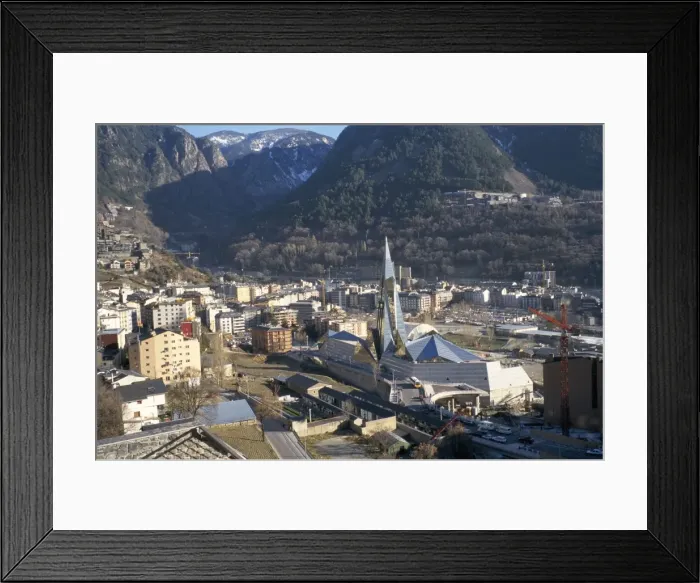 Framed Print : Engordany district and new sports complex, La Vella, Andorra, Europe Framed Print : Engordany district and new sports complex, La Vella, Andorra, Europe
