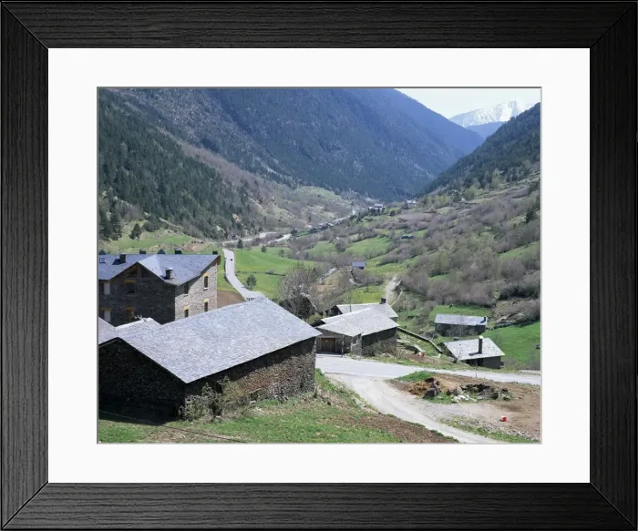 Framed Print : Barns and farms, constructed with local building materials, La Massana, Andorra, Europe Framed Print : Barns and farms, constructed with local building materials, La Massana, Andorra, Europe