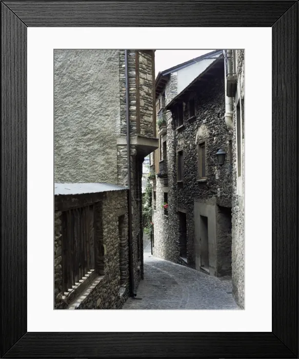 Framed Print : Narrow street in the old part of town, where many houses date from the 17th century Framed Print : Narrow street in the old part of town, where many houses date from the 17th century