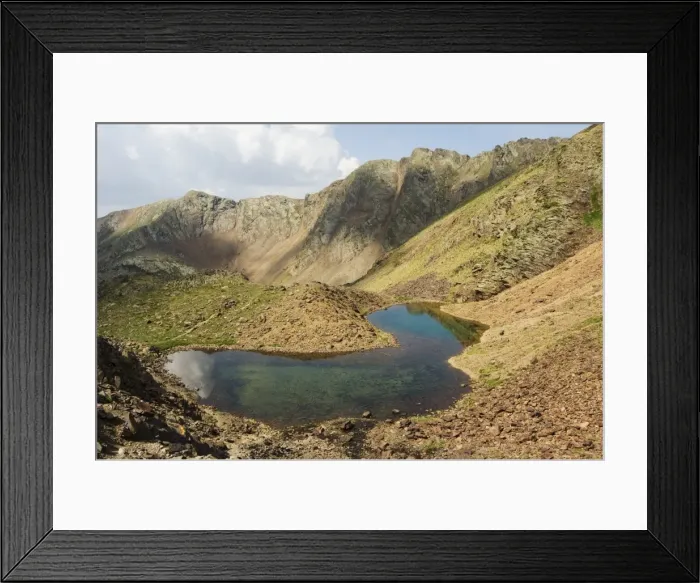 Framed Print : Mountain lake, hiking area of Pic de Coma Pedrosa, Parish of La Massana Framed Print : Mountain lake, hiking area of Pic de Coma Pedrosa, Parish of La Massana