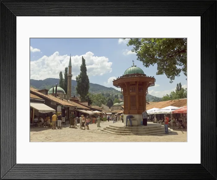 Framed Print : Sebilj fountain, Bascarsija market, Sarajevo, Bosnia, Bosnia-Herzegovina, Europe Framed Print : Sebilj fountain, Bascarsija market, Sarajevo, Bosnia, Bosnia-Herzegovina, Europe