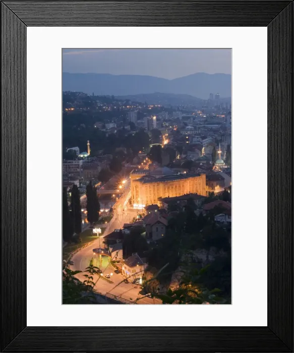 Framed Print : Panoramic night view of the city, Sarajevo, Bosnia, Bosnia-Herzegovina, Europe Framed Print : Panoramic night view of the city, Sarajevo, Bosnia, Bosnia-Herzegovina, Europe