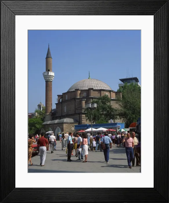 Framed Print : Groups of people outside the Bania Basi Mosque in Sofia, Bulgaria, Europe Framed Print : Groups of people outside the Bania Basi Mosque in Sofia, Bulgaria, Europe