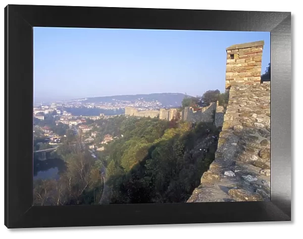 Town of Veliko Tarnovo and walls of Tsarevets fortress from Tsarevetes Hill