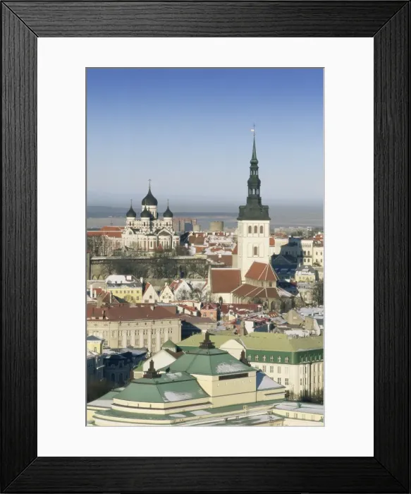 Framed Print : Elevated winter view over the Old Town, Tallinn, UNESCO World Heritage Site Framed Print : Elevated winter view over the Old Town, Tallinn, UNESCO World Heritage Site