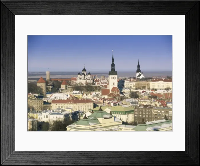Framed Print : Elevated winter view over the Old Town towards Alexander Nevsky cathedral Framed Print : Elevated winter view over the Old Town towards Alexander Nevsky cathedral