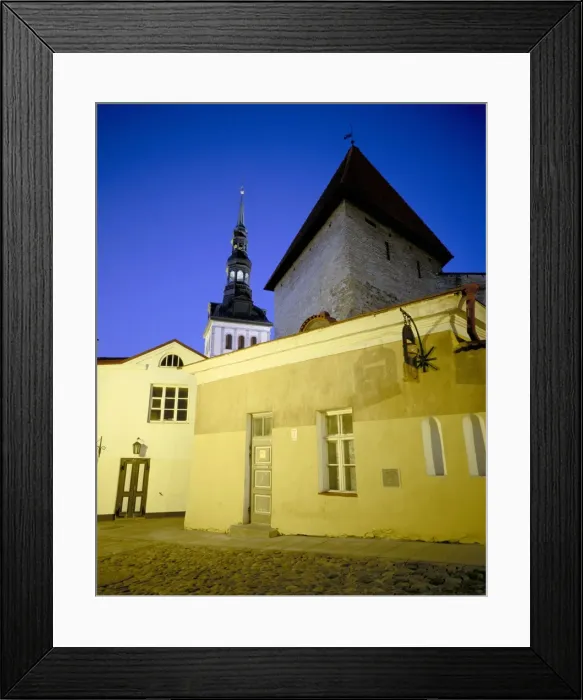 Framed Print : Old Town at dusk, UNESCO World Heritage Site, Tallinn, Estonia, Baltic States, Europe