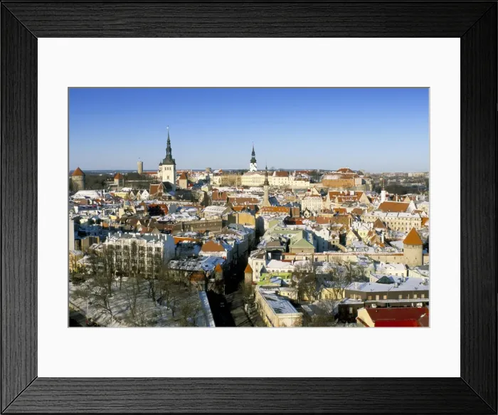 Framed Print : Elevated winter view over the Old Town, Tallinn, Estonia, Baltic States, Europe Framed Print : Elevated winter view over the Old Town, Tallinn, Estonia, Baltic States, Europe