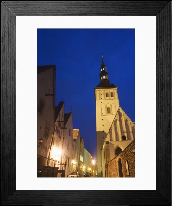 Framed Print : The 15th century Niguliste church lit up at night, Old Town, UNESCO World Heritage Site Framed Print : The 15th century Niguliste church lit up at night, Old Town, UNESCO World Heritage Site