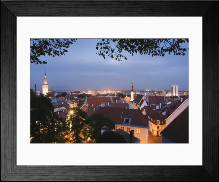 Framed Print : Skyline of Old Town including St. Olav church, UNESCO World Heritage Site Framed Print : Skyline of Old Town including St. Olav church, UNESCO World Heritage Site