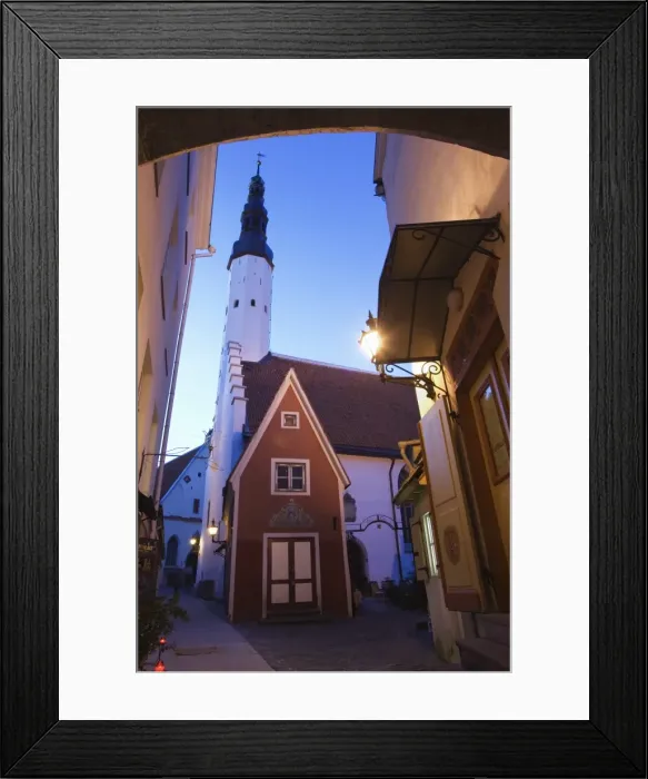 Framed Print : Looking to White Bread Passage and 14th century Gothic Holy Spirit Lutheran church Framed Print : Looking to White Bread Passage and 14th century Gothic Holy Spirit Lutheran church