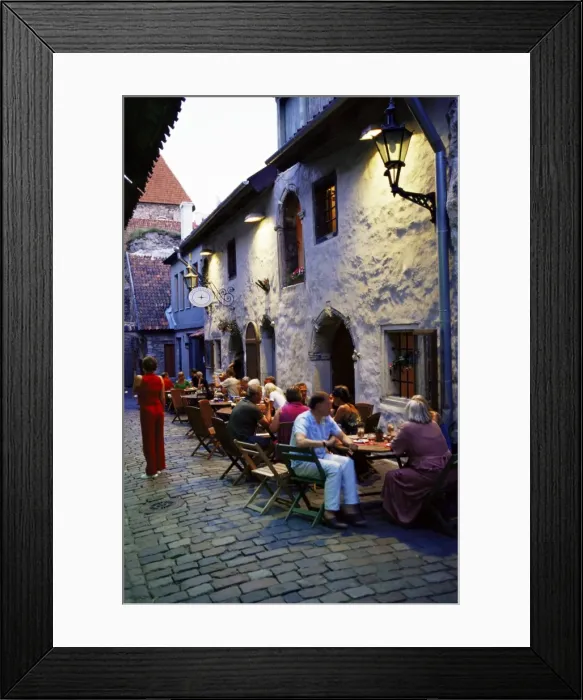 Framed Print : Outdoor restaurant, Old Town, Tallinn, Estonia, Baltic States, Europe Framed Print : Outdoor restaurant, Old Town, Tallinn, Estonia, Baltic States, Europe