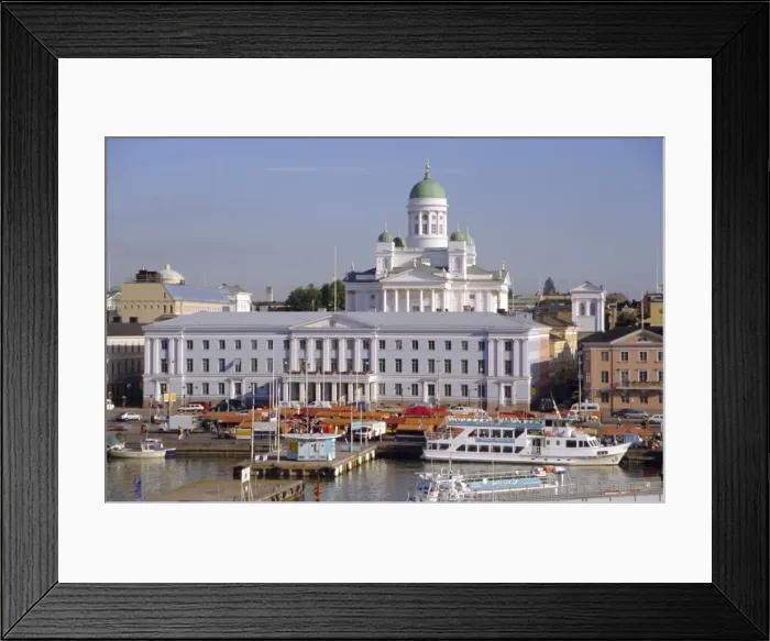 Framed Print : View to Market Square on Waterfront and Lutherian Cathedral, Helsinki, Finland Framed Print : View to Market Square on Waterfront and Lutherian Cathedral, Helsinki, Finland