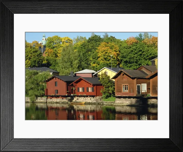 Framed Print : Fishermans cottages beside the river, Porvoo (Borga), Finland, Scandinavia, Europe Framed Print : Fishermans cottages beside the river, Porvoo (Borga), Finland, Scandinavia, Europe