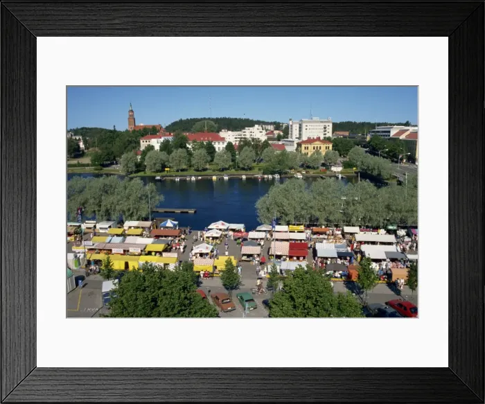 Framed Print : Market stalls around the harbour in the town of Savonlinna, Finland, Scandinavia, Europe Framed Print : Market stalls around the harbour in the town of Savonlinna, Finland, Scandinavia, Europe