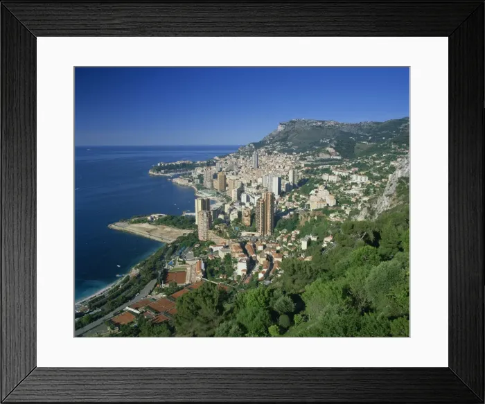 Framed Print : Elevated city view, Monte Carlo, Monaco, Mediterranean, Europe