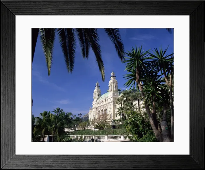 Framed Print : Exterior of the Casino from the south terrace with palm trees in the foreground Framed Print : Exterior of the Casino from the south terrace with palm trees in the foreground