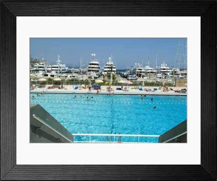Framed Print : Stade Nautique Rainier III (huge public swimming pool), Condamine, Monaco, Europe
