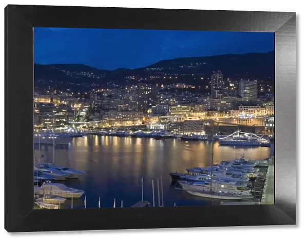 Waterfront at night, Monte Carlo, Principality of Monaco, Cote d Azur
