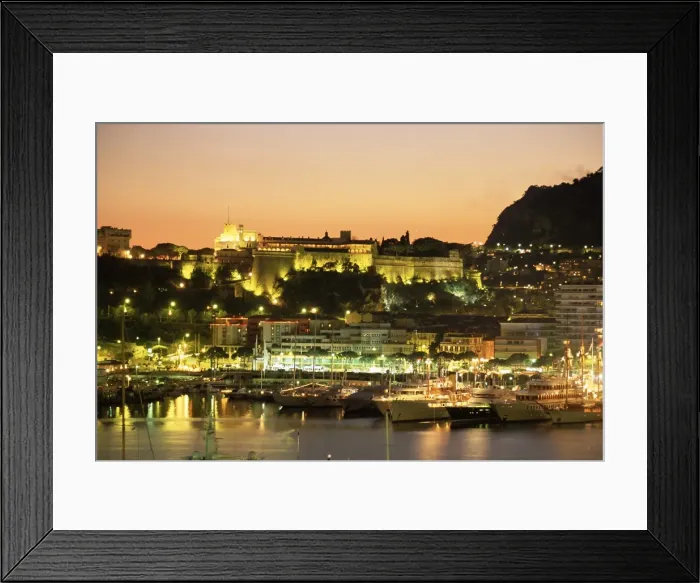 Framed Print : The harbour and Princes Palace at sunset, Monte Carlo, Monaco, Cote d Azur Framed Print : The harbour and Princes Palace at sunset, Monte Carlo, Monaco, Cote d Azur
