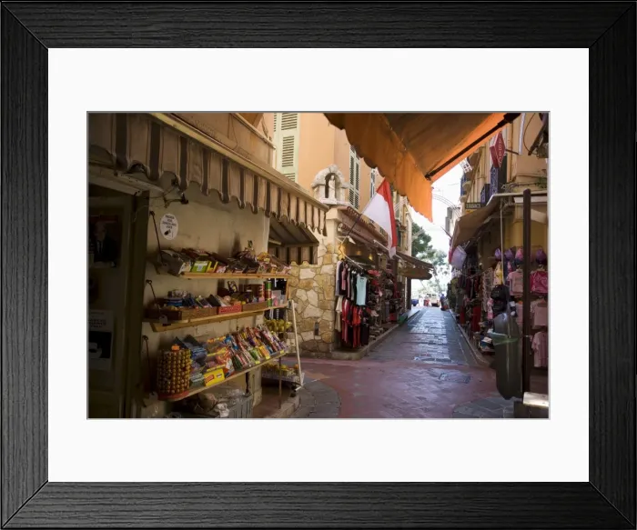 Framed Print : Street in the old town, Monaco, Cote d Azur, Europe Framed Print : Street in the old town, Monaco, Cote d Azur, Europe