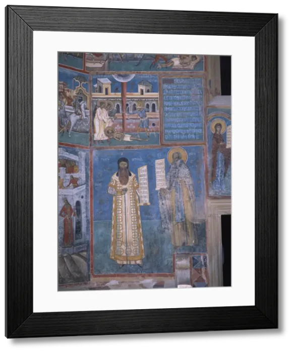 Framed Print : Panels of early saints and prophets painted between 1547 and 1550 on the south wall Framed Print : Panels of early saints and prophets painted between 1547 and 1550 on the south wall