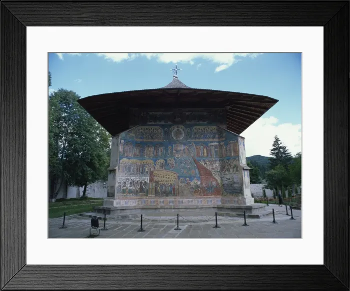 Framed Print : West end, with Last Judgement painting dating from 1547 to 1550, Voronet Monastery Framed Print : West end, with Last Judgement painting dating from 1547 to 1550, Voronet Monastery