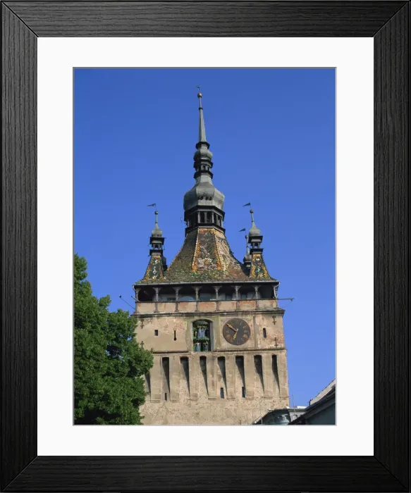 Framed Print : Clock tower, built in the 13th and 14th centuries and rebuilt in the 17th
