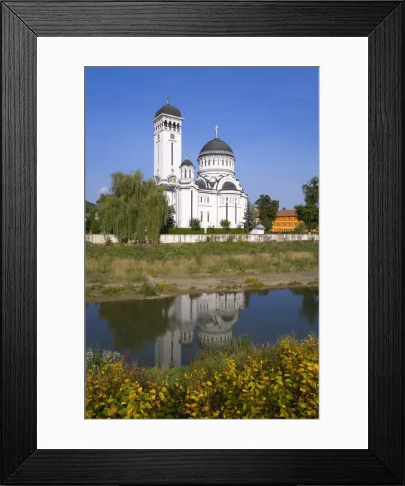 Framed Print : St. Treime Orthodox church on the banks of the river Tarnava Mare in the medieval citadel town Framed Print : St. Treime Orthodox church on the banks of the river Tarnava Mare in the medieval citadel town