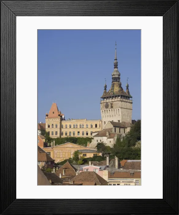 Framed Print : Clock tower (Turnul cu Ceas), formerly the main entrance to the fortified city Framed Print : Clock tower (Turnul cu Ceas), formerly the main entrance to the fortified city
