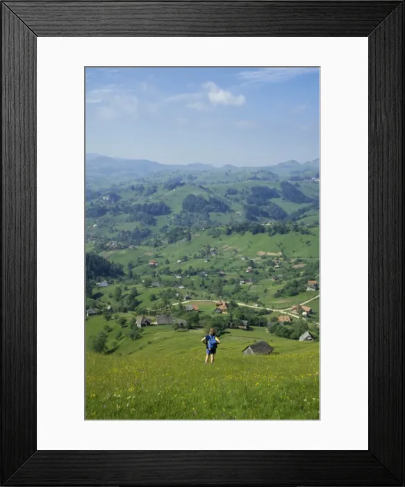 Framed Print : View over Carpathian village of Magura, Transylvania, Romania, Europe Framed Print : View over Carpathian village of Magura, Transylvania, Romania, Europe